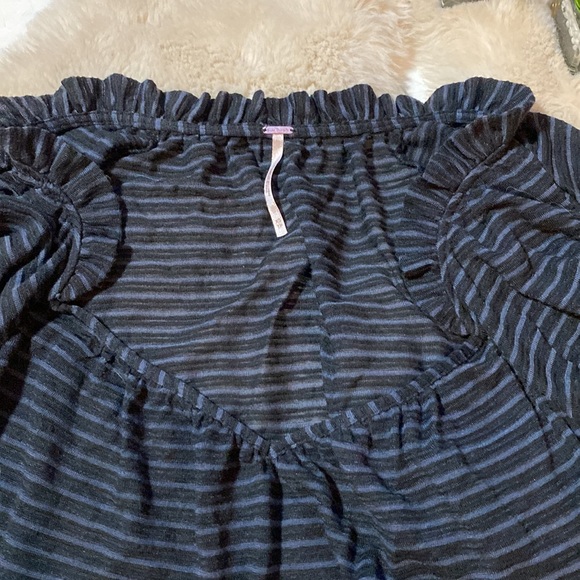 NWT Free People Dorothy Black Striped Tie Blouse Top Size XS Boho - Picture 8 of 15
